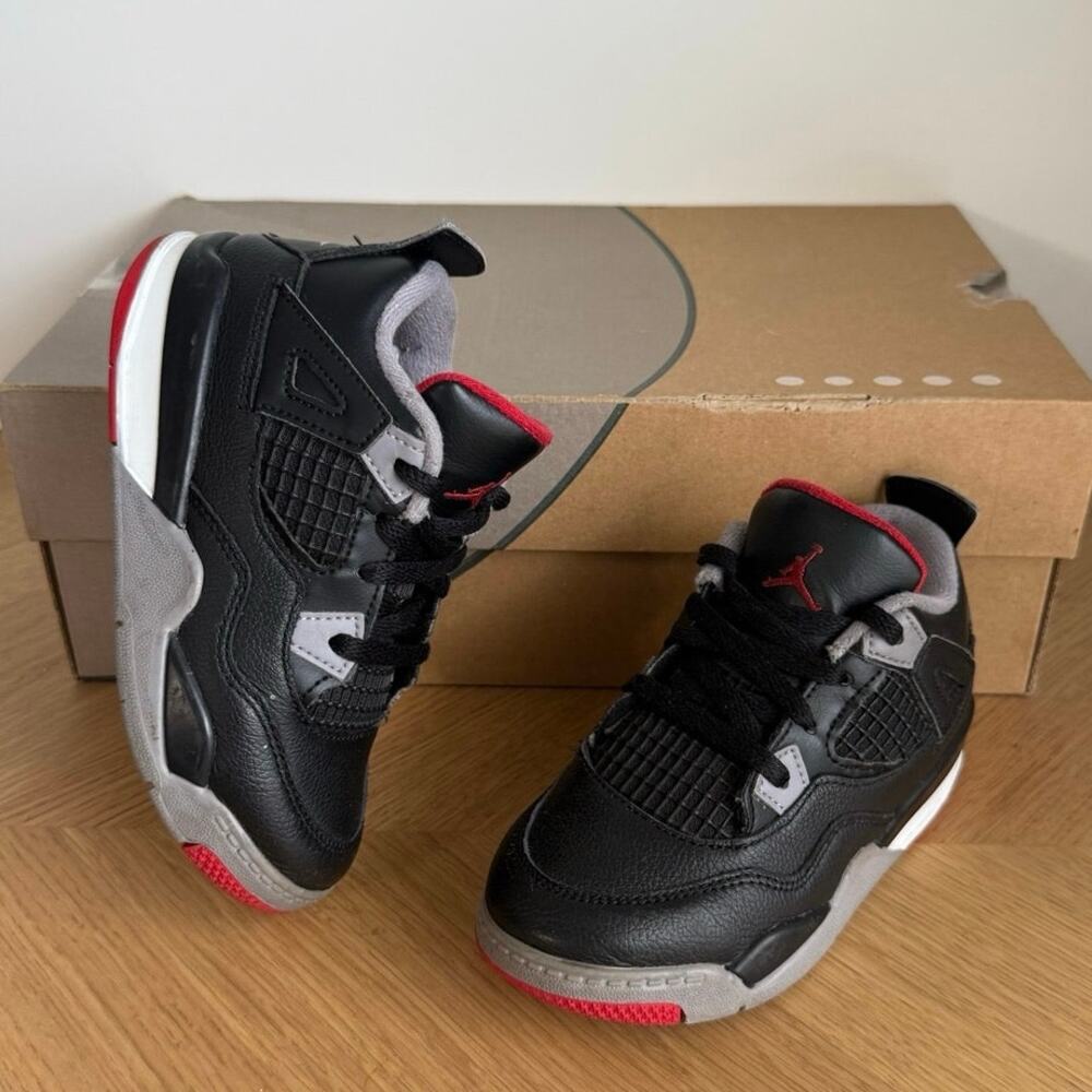 Nike Air Jordan 4 ‘Bred Reimagined’ Toddler Sneakers- SZ 10 C
